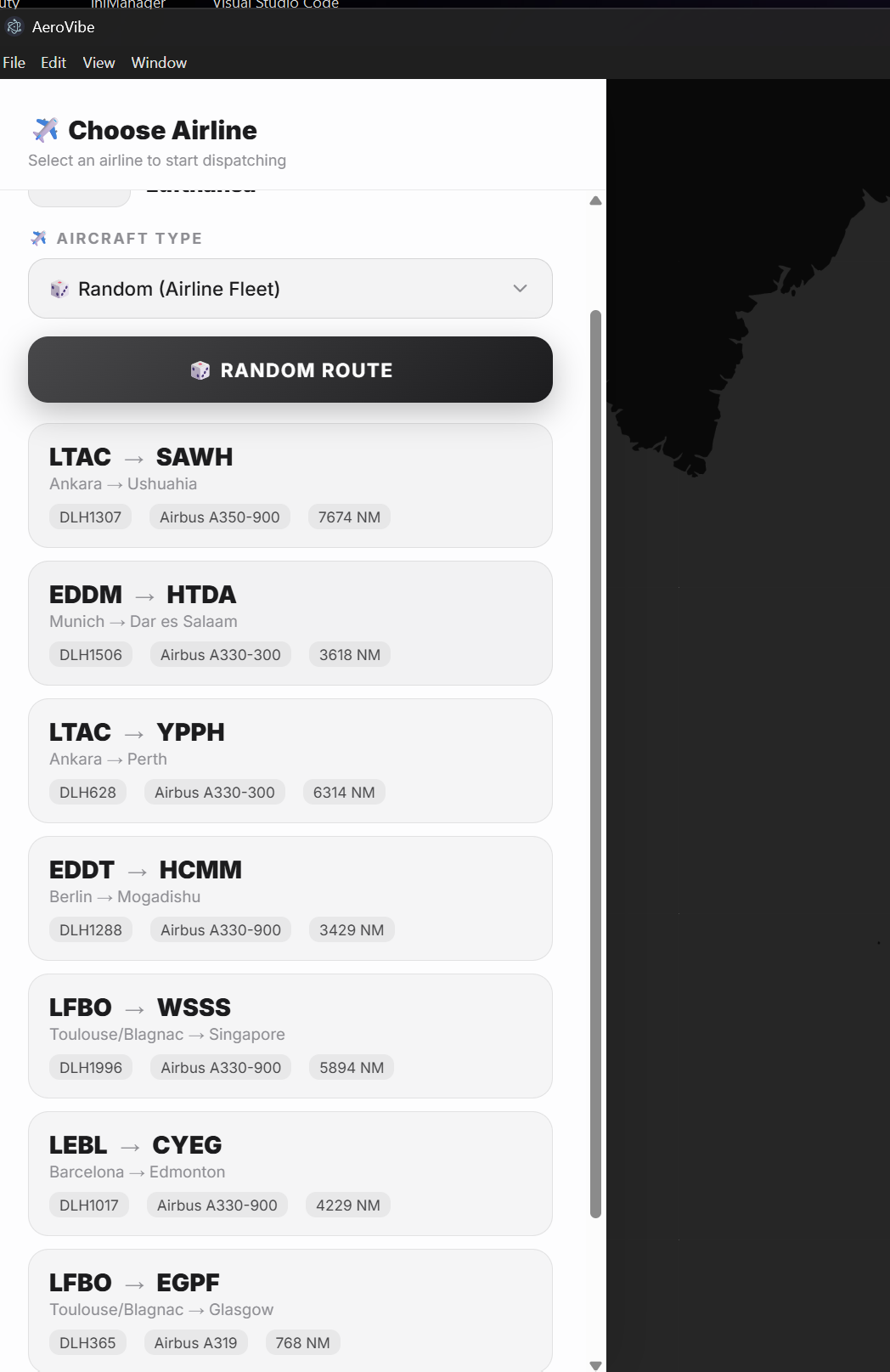 FlyLine dispatch preview