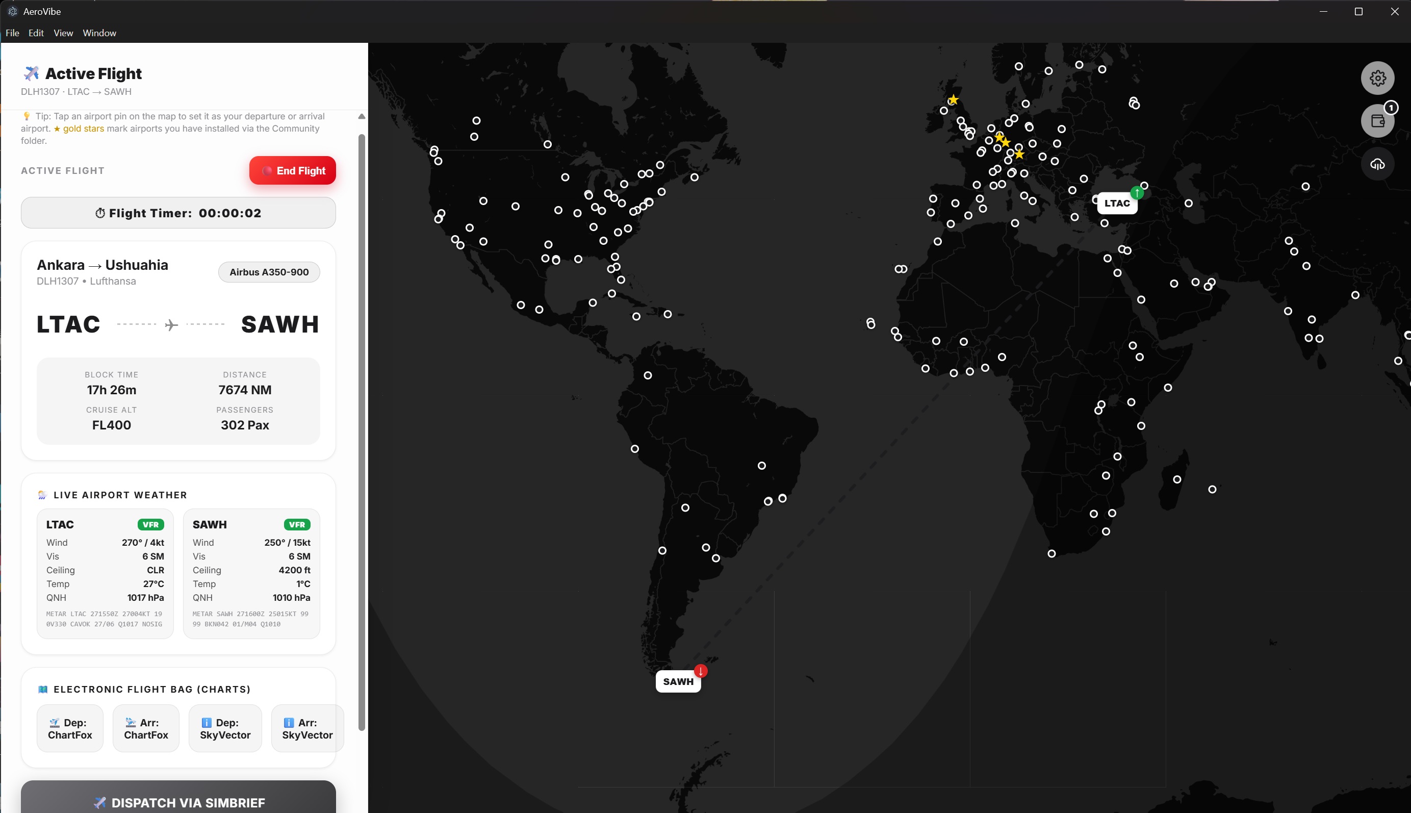 FlyLine live tracking preview